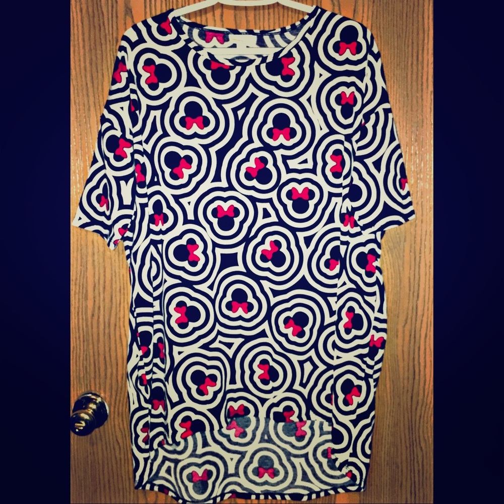 EUC LulaRoe Disney Irma Medium Black White Red